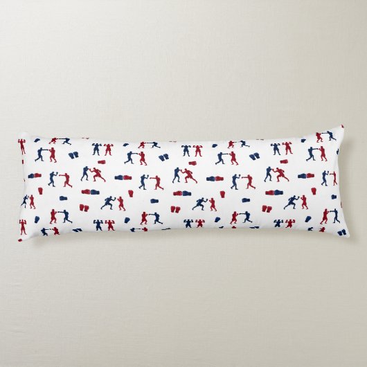 赤と青のボクシンググローブボクサーパターン ボディピロー (裏面)