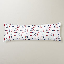 赤と青のボクシンググローブボクサーパターン ボディピロー