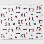 赤と青のボクシンググローブボクサーパターン ラッピングペーパー (フラット)