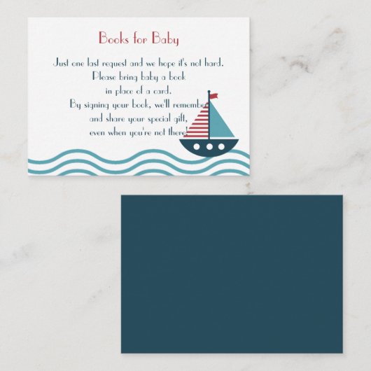 赤と青のボー航海のトブック要求カスタム エンクロージャーカード (正面/裏面)