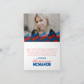 赤と青のポープリント卒業2写真折り畳み サンキューカード (内部)