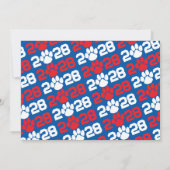 赤と青のポー印刷卒業のお知らせ 招待状 (裏面)