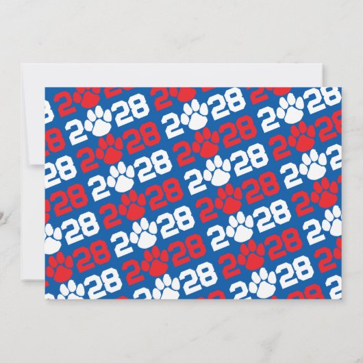 赤と青のポー印刷卒業のお知らせ 招待状 (裏面)