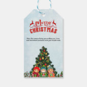 赤と青のミニマルなメリークリスマスギフトラベル ギフトタグ (裏面)
