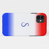 赤と青のモノグラムストライプ Case-Mate iPhoneケース (裏面(横))
