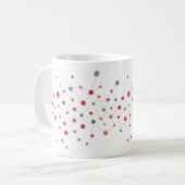 赤と青のライン コーヒーマグカップ (正面左)