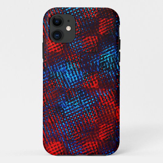 赤と青のリスクが正方形または立方体で交差 Case-Mate iPhoneケース (裏面)