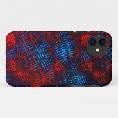 赤と青のリスクが正方形または立方体で交差 Case-Mate iPhoneケース (裏面(横))