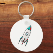 赤と青のロケット キーホルダー (正面)