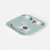 赤と青のロッキングホース ペーパープレート (傾斜あり)