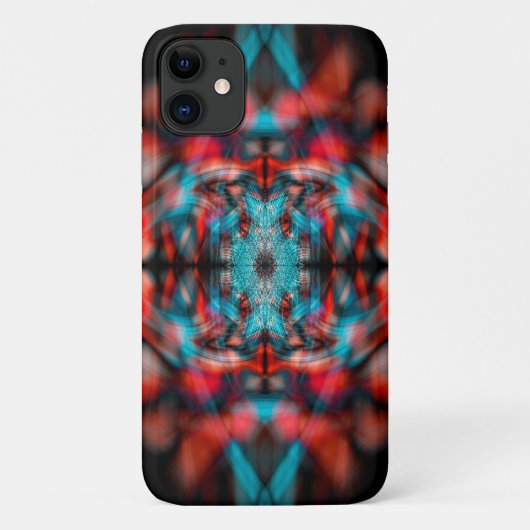 赤と青の万華鏡のパターン Case-Mate iPhoneケース (裏面)