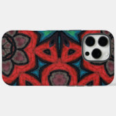 赤と青の万華鏡マンダラの花柄 Case-Mate iPhoneケース (裏面 (横))
