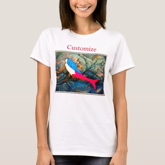 赤と青の人魚サンダー_コーブ Tシャツ (正面)