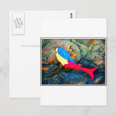 赤と青の人魚 ポストカード (正面/裏面)