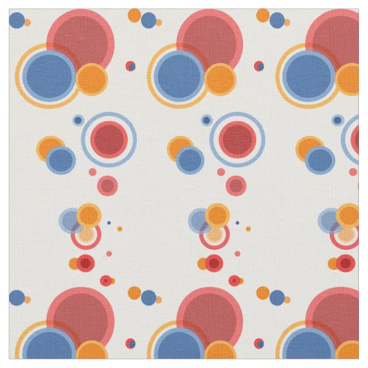 赤と青の円の水玉模様 幾何学模様 ファブリック (クローズアップ)