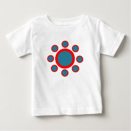赤と青の円hennaパターン ベビーTシャツ