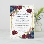 赤と青の冬の花とフレームキンセアニェラ 招待状 (スタンド正面)