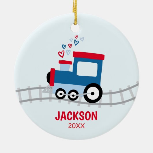 『赤と青の列車』 セラミックオーナメント (裏面)