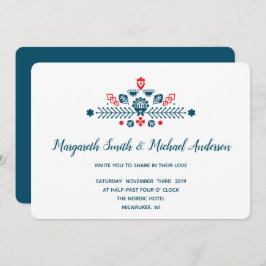 赤と青の北欧の愛 | 結婚s 招待状