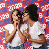 赤と青の卒業クラスの年の背景 タペストリー