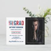 赤と青の卒業パーティー招待状 招待状 (スタンド正面)