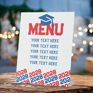 赤と青の卒業メニューパーティー 台座サイン