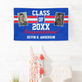 赤と青の卒業写真おめでとう 横断幕 (インサイチュ)