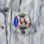 赤と青の卒業写真のカスタムボタン 缶バッジ (インサイチュ)