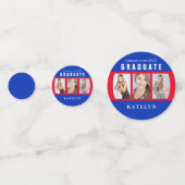 赤と青の卒業写真コラージュカスタム コンフェッティ (正面)
