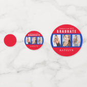 赤と青の卒業写真コラージュカスタム コンフェッティ (裏面)