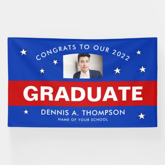 赤と青の卒業式 横断幕 (横)