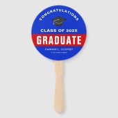 赤と青の卒業祝い写真 ハンドファン (正面)