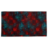 赤と青の四角い引き抜き澄ん 枕カバー (正面右)