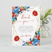 赤と青の夏の花フレーム甘い16 サンキューカード (スタンド正面)