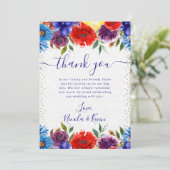 赤と青の夏結婚の花 サンキューカード (スタンド正面)