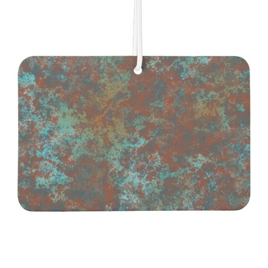 赤と青の大理石抽象芸術 カーエアーフレッシュナー (正面)