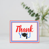 赤と青の学校の色ありがとう ポストカード (スタンド正面)