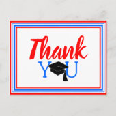 赤と青の学校の色ありがとう ポストカード (正面)