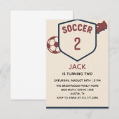 赤と青の少年たち 現代サッカー 2次会 招待状 (正面/裏面)