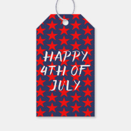 赤と青の幸せな独立記念日 ギフトタグ