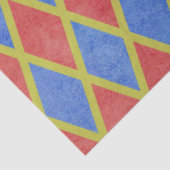 赤と青の幾何学的なハーレクインダイヤモンドパターン 薄葉紙 (詳細)