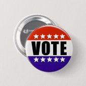 赤と青の愛国心ボタンを投票 缶バッジ (正面&裏面)
