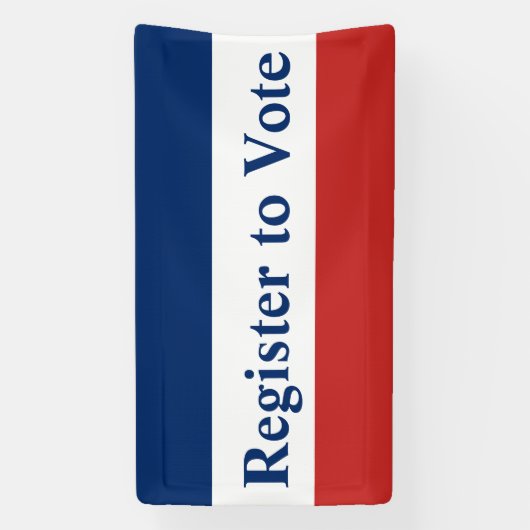 赤と青の投票に登録ストライプ 横断幕 (縦)