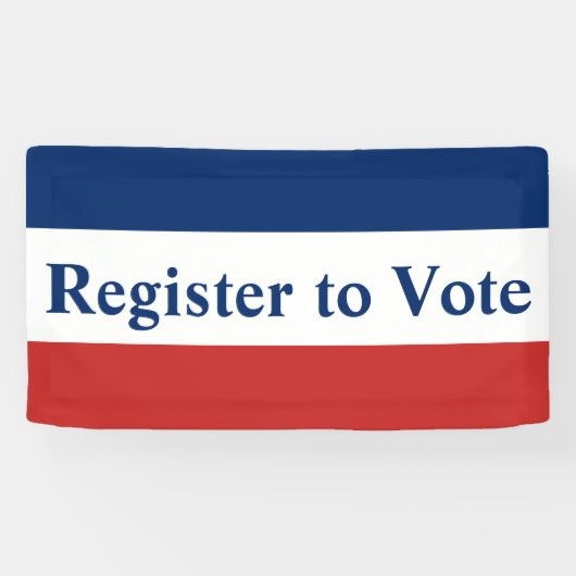 赤と青の投票に登録ストライプ 横断幕 (横)