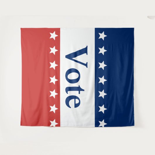 赤と青の投票(星付き) タペストリー (正面(横))