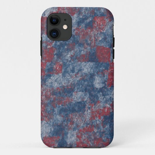 赤と青の抽象芸術テクスチャiPhone 11ケース Case-Mate iPhoneケース (裏面)