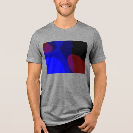 赤と青の抽象芸術 601 トライブレンドTシャツ (正面)