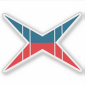 赤と青の文字Xモノグラム シール (正面)