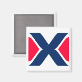 赤と青の文字Xモノグラム マグネット (正面/裏面)