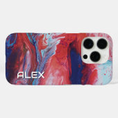 赤と青の旋回絵を描-抽象芸術流体パターン Case-Mate iPhoneケース (裏面 (横))